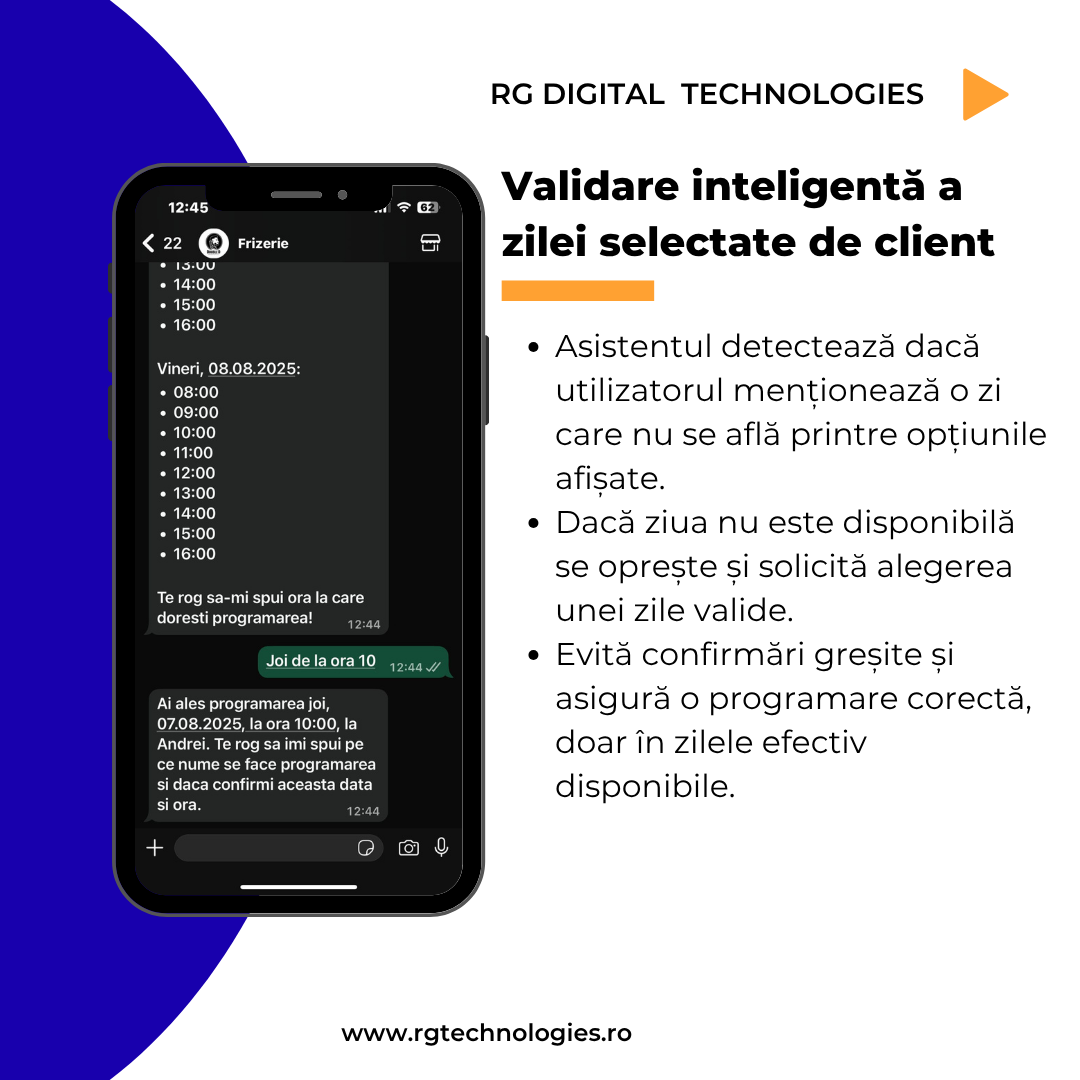 Validare zi și oră